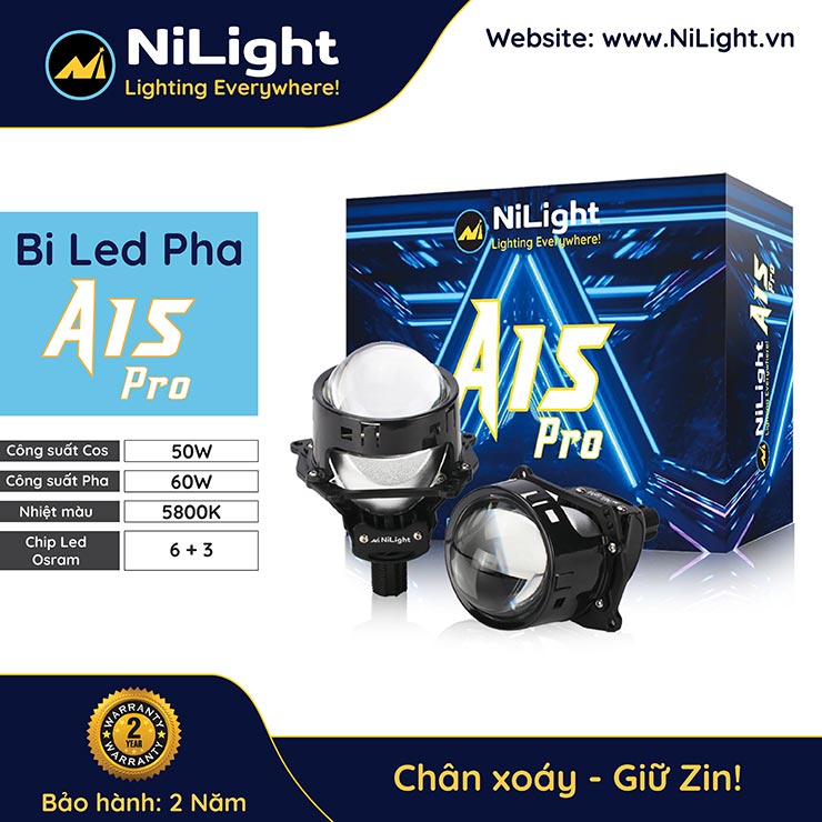 Thông số kỹ thuật Bi Pha NiLight A15 Pro Chân xoáy